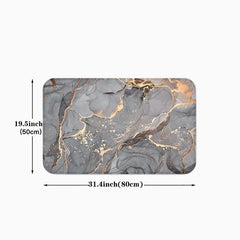 Grey Marble Kitchen Floor Mat Non-Slip Indoor Doormat