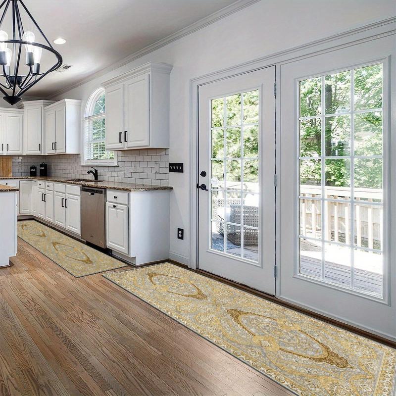 Washable Kitchen Runner Rug 60x304 Entryway Tan Boho Hallway Modern Bathroom Rug