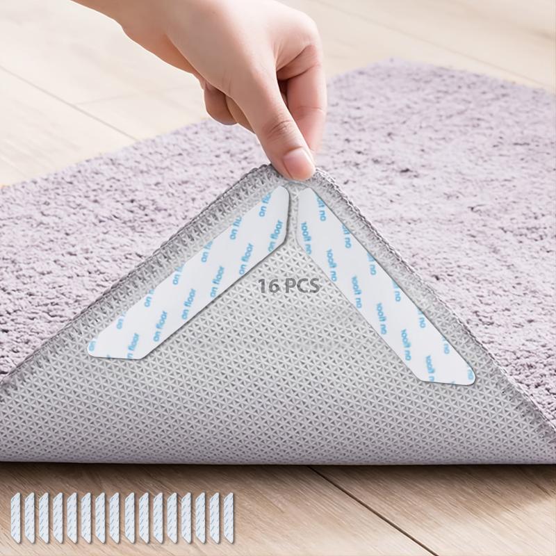 16pcs Reusable Carpet Pad and Rug Tape, Washable and Durable