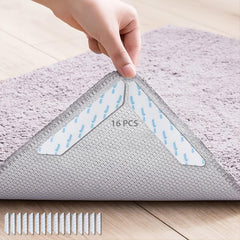 16pcs Reusable Carpet Pad and Rug Tape, Washable and Durable
