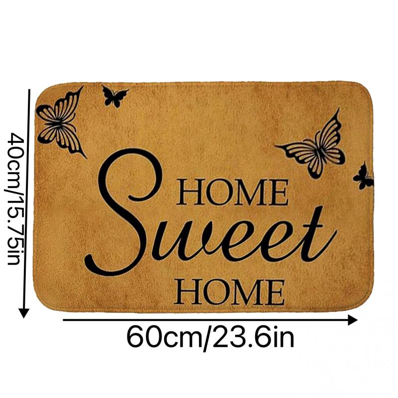 Non Slip Floral Welcome Mat Machine Washable Indoor Outdoor Door Mat