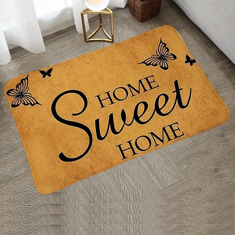 Non Slip Floral Welcome Mat Machine Washable Indoor Outdoor Door Mat