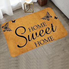 Non Slip Floral Welcome Mat Machine Washable Indoor Outdoor Door Mat