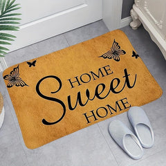 Non Slip Floral Welcome Mat Machine Washable Indoor Outdoor Door Mat