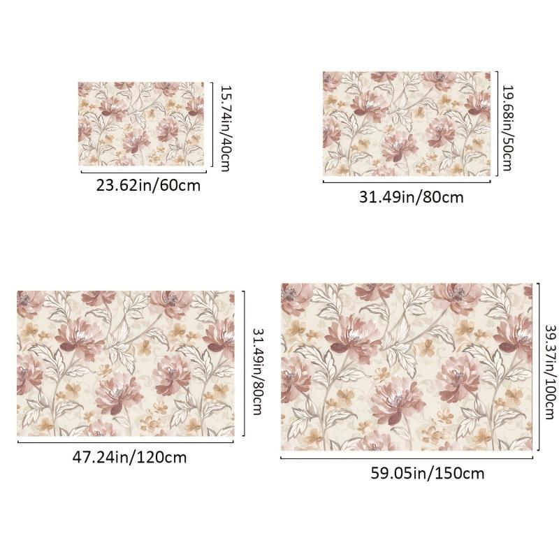 Soft Vintage Floral Shaggy Area Rug Waterproof Throw Rug