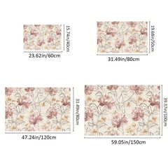 Soft Vintage Floral Shaggy Area Rug Waterproof Throw Rug