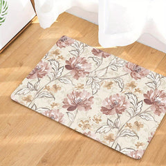 Soft Vintage Floral Shaggy Area Rug Waterproof Throw Rug