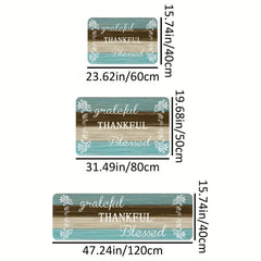 Vintage Wood Kitchen Mat Anti Slip Balcon Polyester Carpet