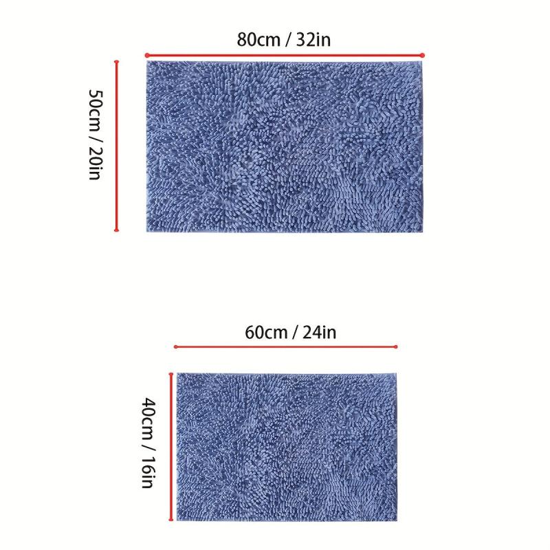 Soft Chenille Bath Rug Non Slip Absorbent Mat