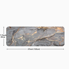 Grey Marble Kitchen Mat Soft Non-slip Waterproof Runner Rug