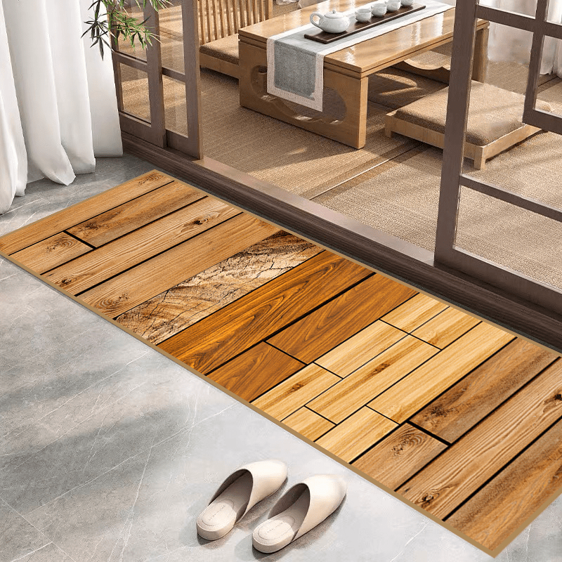Crystal Velvet Log Look Decorate Bedroom Balcony Floor Mat