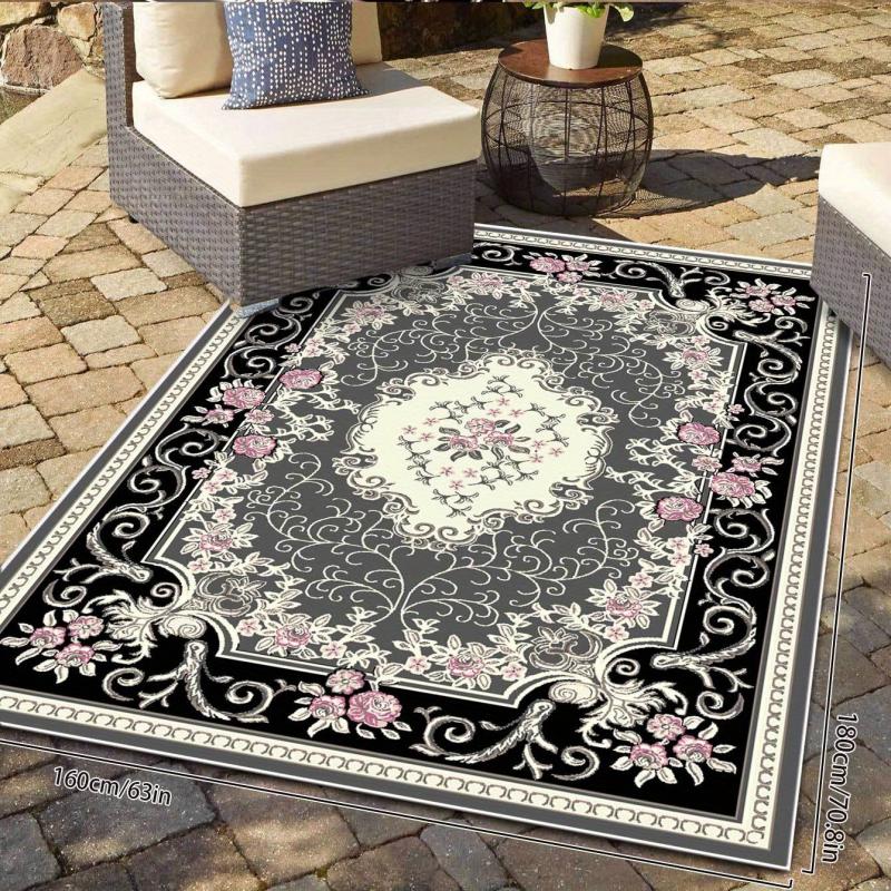 Boho Style Floral Rug Soft Non Slip Indoor Floor Mat Washable Home Decor 3 Sizes