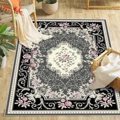 Boho Style Floral Rug Soft Non Slip Indoor Floor Mat Washable Home Decor 3 Sizes