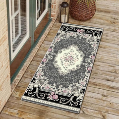 Boho Style Floral Rug Soft Non Slip Indoor Floor Mat Washable Home Decor 3 Sizes