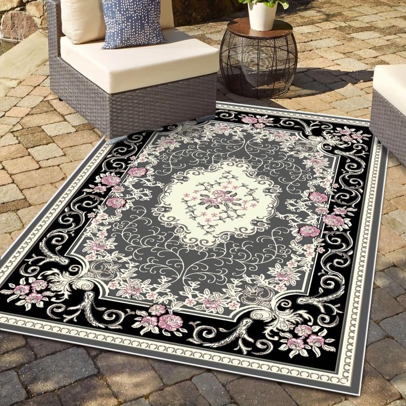Boho Style Floral Rug Soft Non Slip Indoor Floor Mat Washable Home Decor 3 Sizes