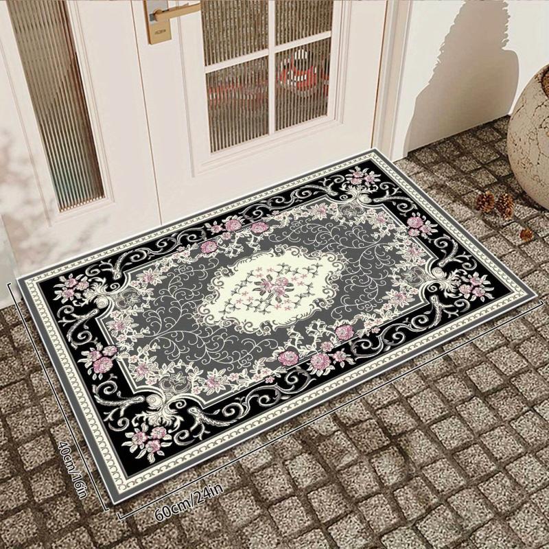 Boho Style Floral Rug Soft Non Slip Indoor Floor Mat Washable Home Decor 3 Sizes