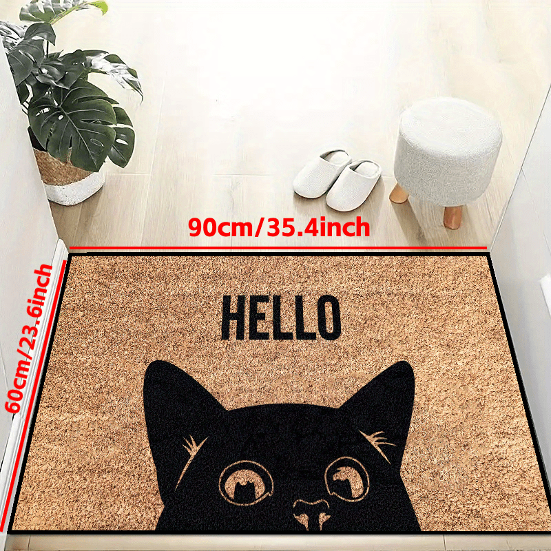 Hello Cat Door Mat Indoor Mat Creative Doormat Non-slip Floor Rug Mat