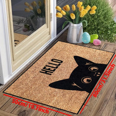 Hello Cat Door Mat Indoor Mat Creative Doormat Non-slip Floor Rug Mat