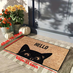 Hello Cat Door Mat Indoor Mat Creative Doormat Non-slip Floor Rug Mat