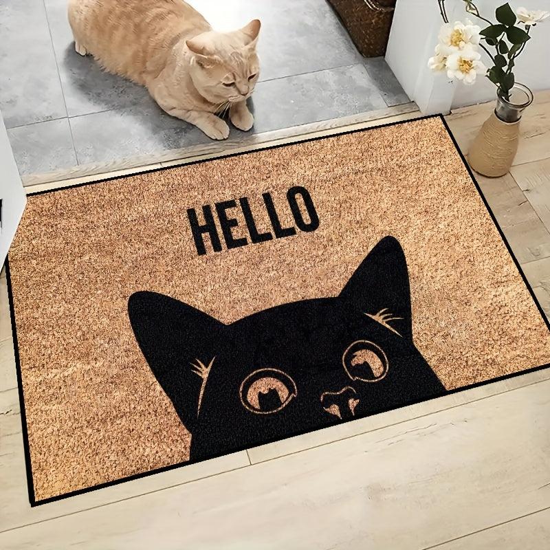 Hello Cat Door Mat Indoor Mat Creative Doormat Non-slip Floor Rug Mat