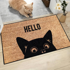 Hello Cat Door Mat Indoor Mat Creative Doormat Non-slip Floor Rug Mat