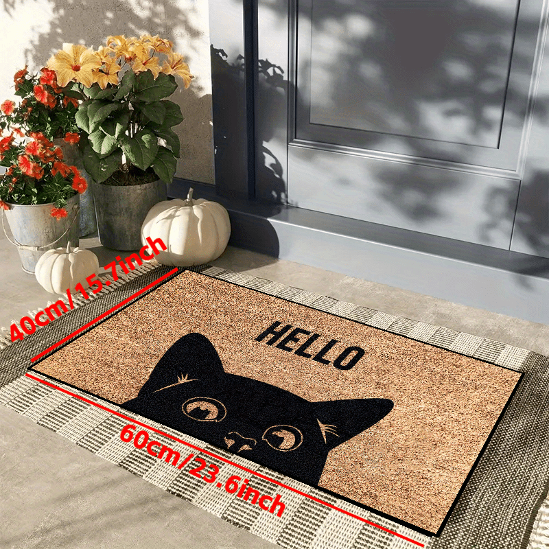 Hello Cat Door Mat Indoor Mat Creative Doormat Non-slip Floor Rug Mat