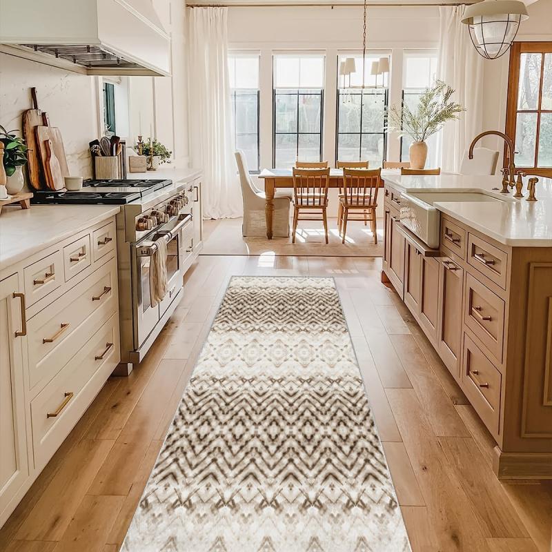 Modern Geometric Runner Rug 2'X10' Extra Long Oriental Hallway Rug Non Slip