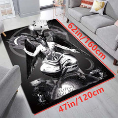 Dark Baphomet Rug Satanic Pattern for Living Room Halloween Decor