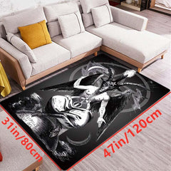 Dark Baphomet Rug Satanic Pattern for Living Room Halloween Decor