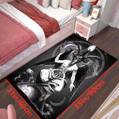 Dark Baphomet Rug Satanic Pattern for Living Room Halloween Decor