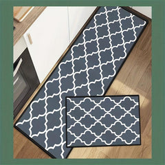 Ergonomic Anti Fatigue Kitchen Mat Set - Non Slip Waterproof PVC