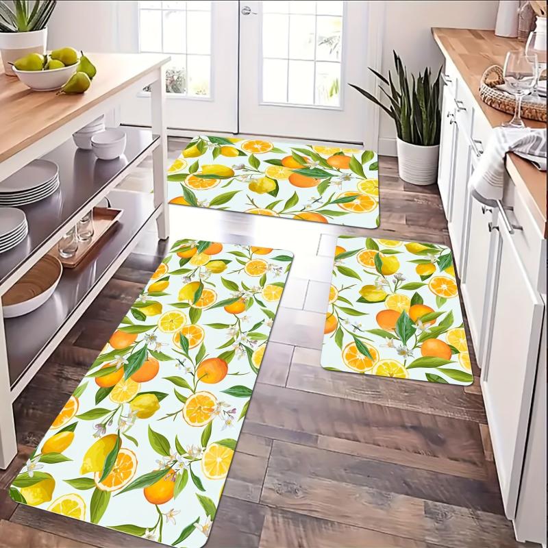 Anti Fatigue Fruit Print Kitchen Mat with Anti Slip Features