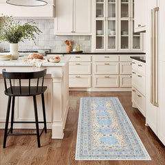 Boho Runner Rug Non Slip Washable Faux Wool