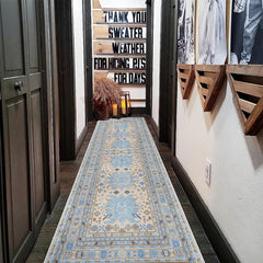 Boho Runner Rug Non Slip Washable Faux Wool