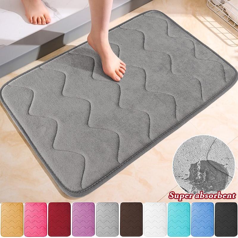 Soft Memory Foam Bath Mat Anti Slip & Absorbent Machine Washable Thick Bath Rug