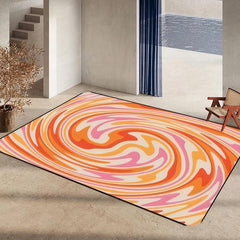 Retro Vintage Orange Area Rug