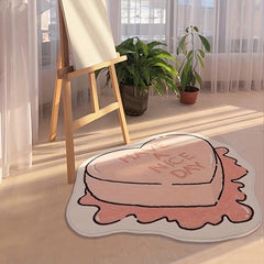 Pink Heart-shaped Floor Mat - Anti Slip Girls Carpets