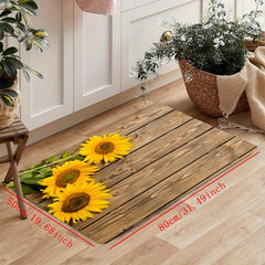 Yellow Sunflower Bathroom Mats Soft and Absorbent Carpets