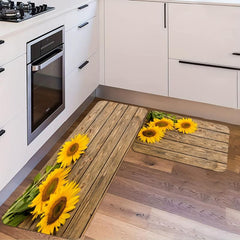 Yellow Sunflower Bathroom Mats Soft and Absorbent Carpets