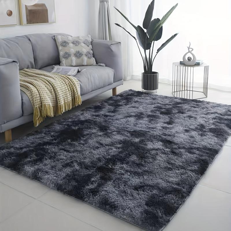 Silk Wool Floor Mat Tie dyed Carpet Gray Bedroom Bedside Blanket