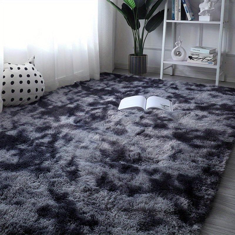 Silk Wool Floor Mat Tie dyed Carpet Gray Bedroom Bedside Blanket
