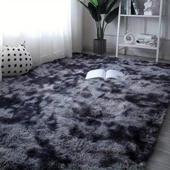 Silk Wool Floor Mat Tie dyed Carpet Gray Bedroom Bedside Blanket