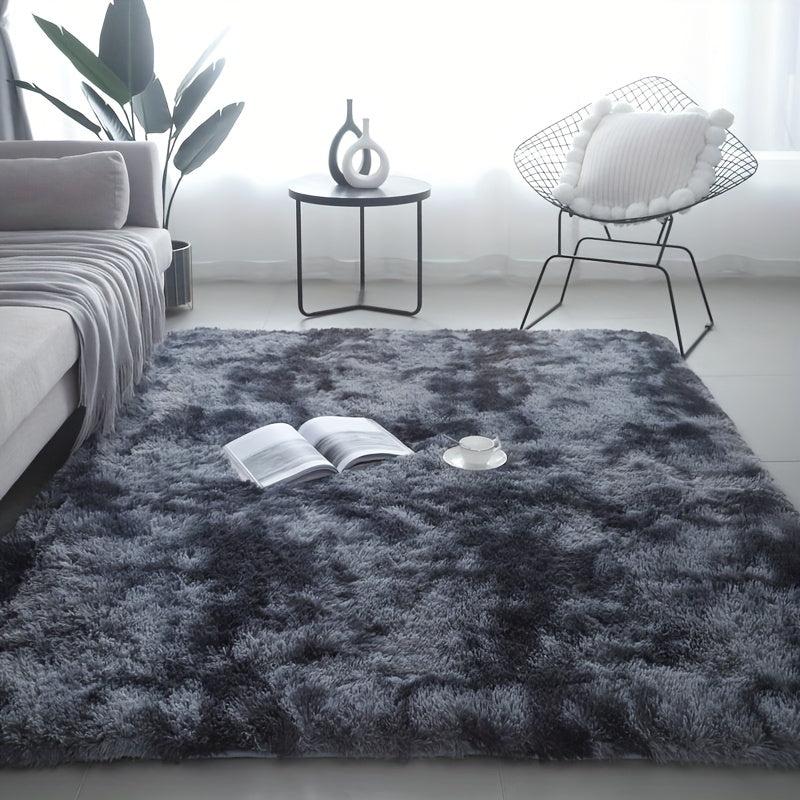 Silk Wool Floor Mat Tie dyed Carpet Gray Bedroom Bedside Blanket