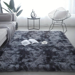Silk Wool Floor Mat Tie dyed Carpet Gray Bedroom Bedside Blanket