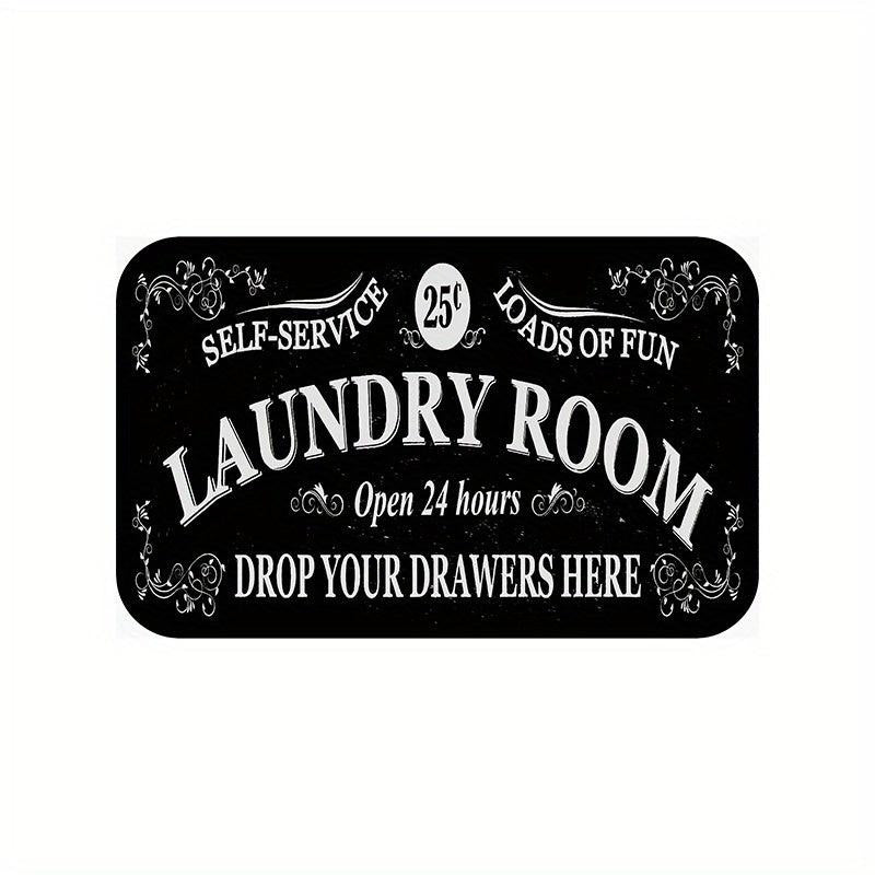 Vintage Laundry Foam Mats Non Slip Anti Fatigue Runners for Bathroom