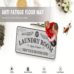 Vintage Laundry Foam Mats Non Slip Anti Fatigue Runners for Bathroom