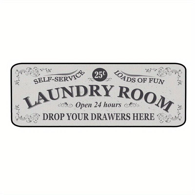 Vintage Laundry Foam Mats Non Slip Anti Fatigue Runners for Bathroom