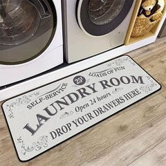 Vintage Laundry Foam Mats Non Slip Anti Fatigue Runners for Bathroom
