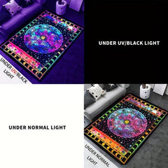 Flannel Luminous Rug Tarot Card Reading Pattern Fluorescent Rug