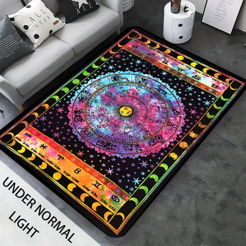 Flannel Luminous Rug Tarot Card Reading Pattern Fluorescent Rug